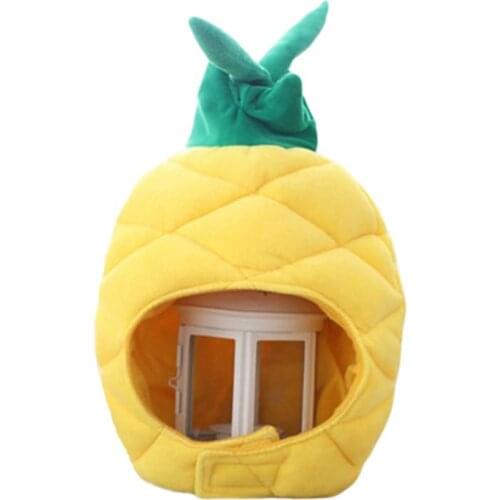 Funny Tropical Pineapple Fruits Plush Hat Christmas Halloween Cosplay Party Costume Cap Winter Headwear Photo Prop