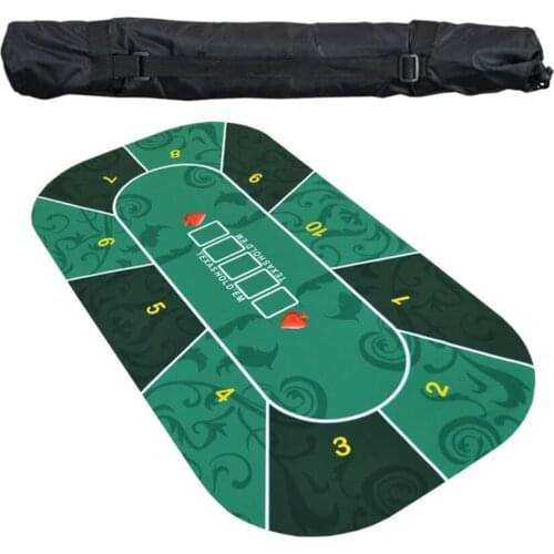 1.2x0.6m Texas Hold'em Poker Mat Suede Rubber Table Cloth Table Top Digital Print Casino Poker Board Game With Carrying Bag