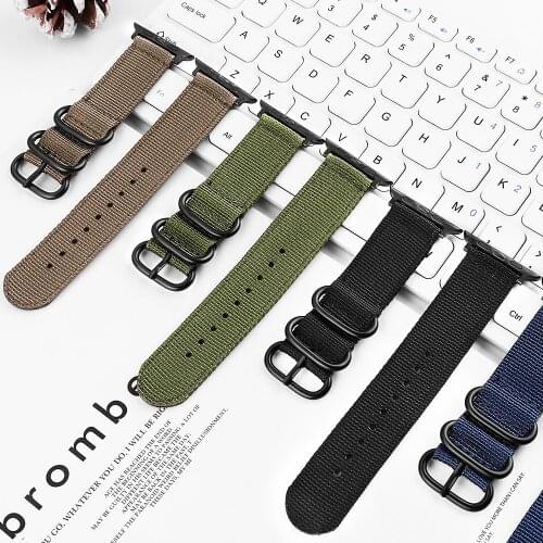 Nylon Watchband for Apple Watch Band Series Se 654 40mm/44mm Sport Strap on Smart Iwatch 4321 Breathable Bracelet Belt 42mm/38mm