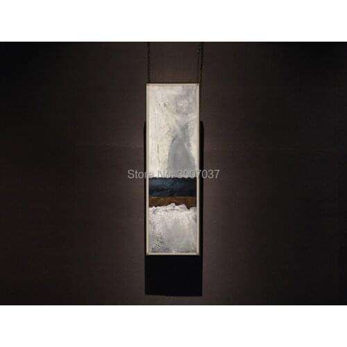 100%Hand Painted Abstract Black and Brown Oil Painting on Canvas Wall Art Painting Decorative Living Room Wall Picture No Frame