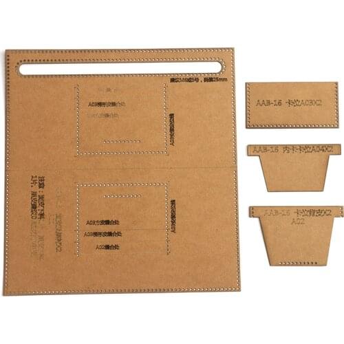 DIY Handmade Leather Craft Hand Bag Kraft Paper Template Wallet Sewing Design Pattern Purse Acrylic Template Sewing Stencil Tool