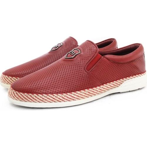 SHENBINs Handmade Espadrilles with Woven Straw Matting, Red and Olive, Shenbins Exclusive Loafers, Mens Casual Daily Shoes