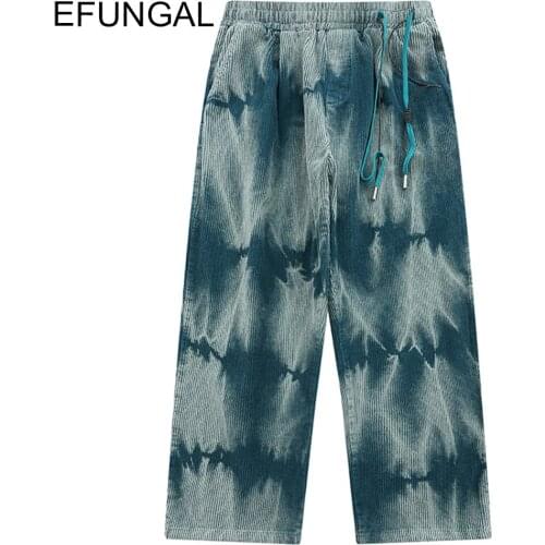 Tie Dye Harem Joggers Men Casual Trousers Punk Clothes Hip Hop Pants Cargo Full Length Japanese Streetwear Fashion Sweatpants