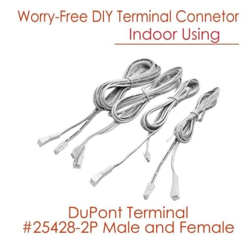 1M/1.5M/2M/3M Length Smart Sensor And Power Switch Special Matching 12V COB Strips With DuPont 25428-2P Terminal Connection Wire