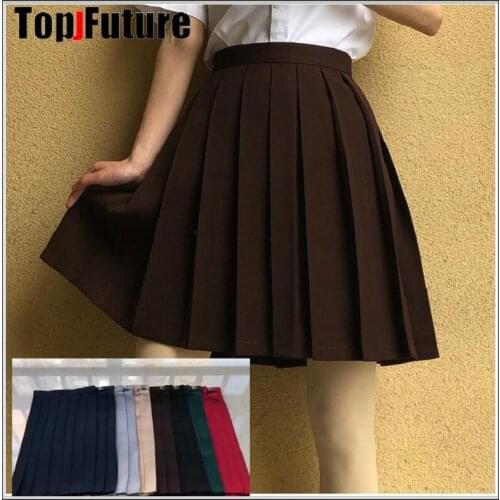 Japanese Student Girls School Uniform Solid Color JK Suit Pleated Skirt Short/Middle/Long High School Dress SKIRT LOLITA SKIRT