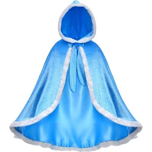 Girls Winter Cape Children Party Cosplay Princess Cloak Elsa Kids Accessories Halloween Costumes