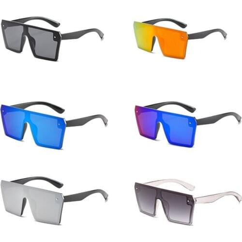 1PC Big Frame Square Sunglasses New Trend Colorful Vintage Reflective Glasses Unisex Cycling Sunglasses Cycling Equipment
