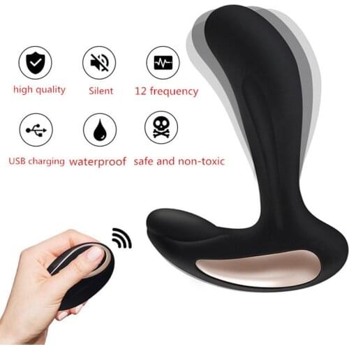 12 Frequency Vibration Anal Plug Prostate Massage Plug USB Charging G Spot Massage Electric Butt Plug Adult Sex Toys for Men