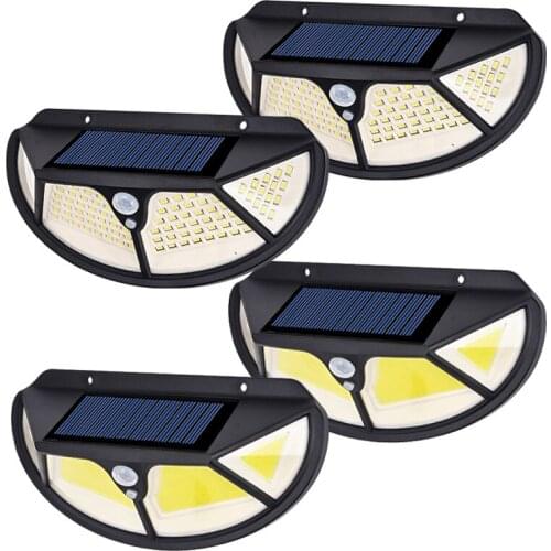 122COB 102LED Outdoor Solar Wall Lamp Street Light infrared induction Motion Sensor IP65 Waterproof Garden street porch Light