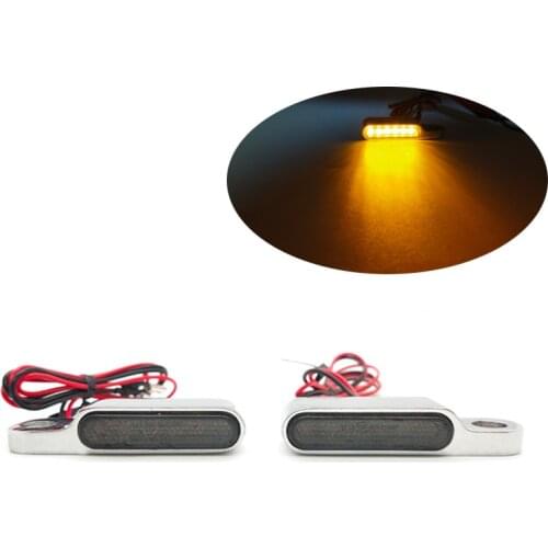 2PCS Motorcycle signal lamp Indicators Amber Mini LED Turn Signal Light Handlebar Blinker For Cafe Racer Scooter Motobike DC 12V