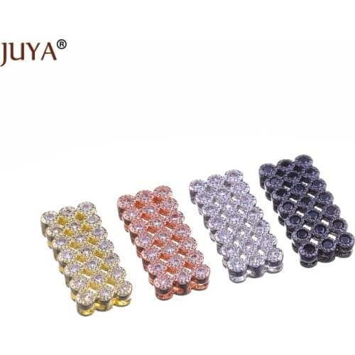 5pcs wholesale gold rose gold black square spacer charms for jewelry making hand made diy multi strand beads jewellery