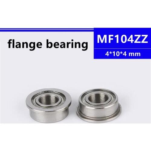 50/100/500pcs MF104ZZ 4*10*4mm LF1040ZZ flange deep groove ball bearing 4x10x4mm MF104Z Flanged bearing