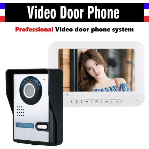 7 inch LCD Video Door Phone Kit video doorbell Intercom System 1000TVL IR Night Vision Camera wired Home Video Intercom