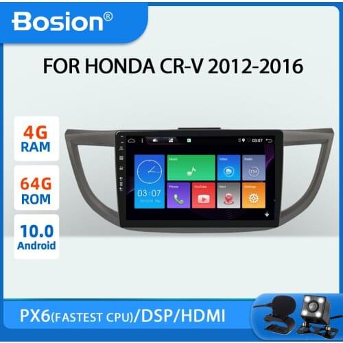 Bosion PX6 DSP 4G+64G For Honda CRV CR-V 2012 2013 2014 2015 2016 Car Radio Multimedia Video Player Navigation GPS Android 10.0