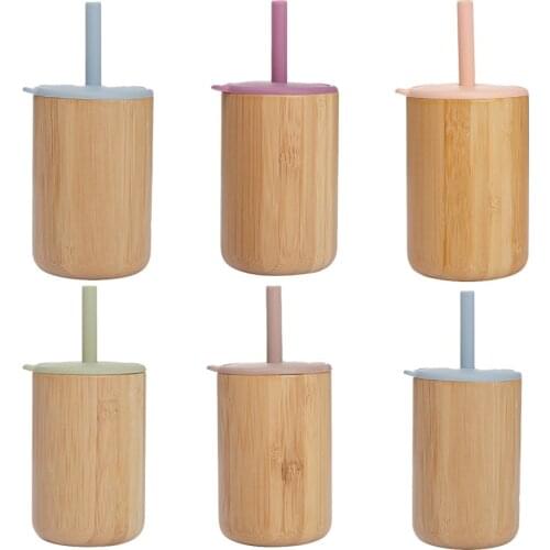 1 PCS Baby Feeding Cup With Straw Children Learn Feeding Drinking Bamboo Kids Training Cup with Straw