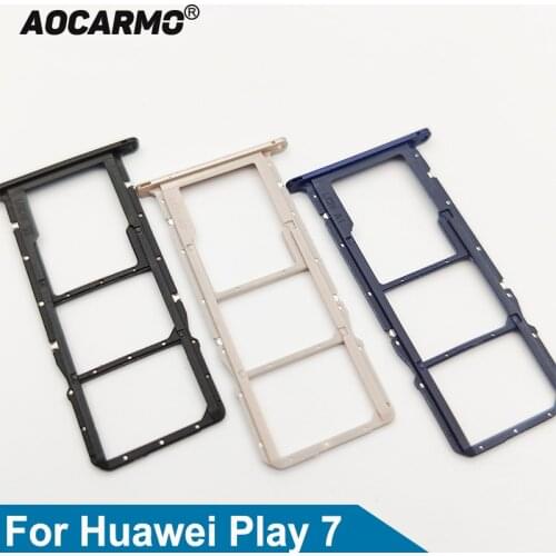 Aocarmo SD Memory MicroSD Holder Nano Sim Card Tray Slot For Huawei Honor Play 7 DUA-AL00 Replacement Part