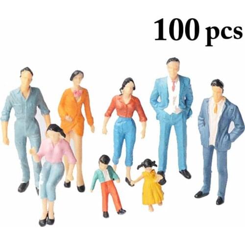 100PCS People Figurines Creative 1:50 Tiny People Figures For Miniature Scenes Random Style Home Decor