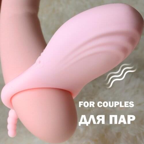 Pleasure Penis Ring Couples Long Lasting Erection Penis Vibrator With Massager Vagina Clitoris Stimulator Orgasm Adult Sex Toys
