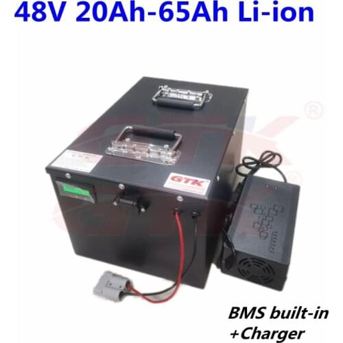 GTK high quality 48V 20Ah-65Ah Li-ion battery Pack with BMS for tricycle motorcycle scooter electric bike+5A Charge