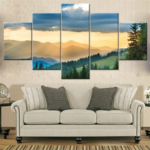 Hd Modern Home Framework Canvas Painting Natural Mountain Tree Scenery Decoration Wall Art Printing Modular Pictures Poster