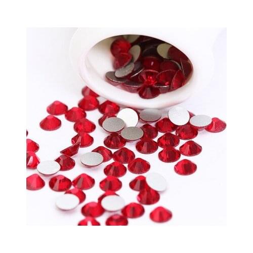 Hottest Red Rhinestones Ss3 -ss34 Flat Back 3D Nail Art Crystal Decoration Glue on for Nails Stone Diy Shose and Phone Shell