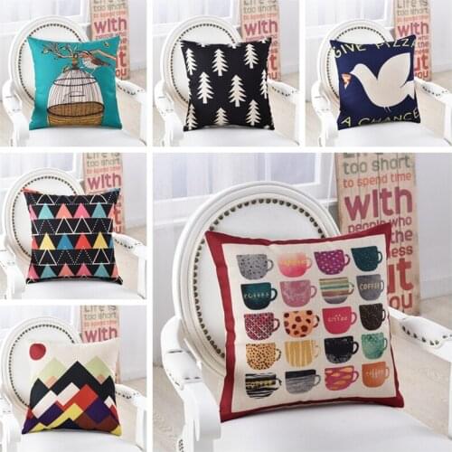 Hot Selling Simple Geometric Sofa Pillow Cover Cartoon Pillow Office Truck Backrest Home Decor