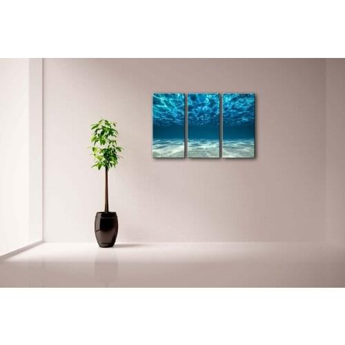 Blue Ocean Sea Wall Art Canvas Prints Bottom View Picture Beneath Surface Painting On Canvas Modern Seascape Home Office Decor