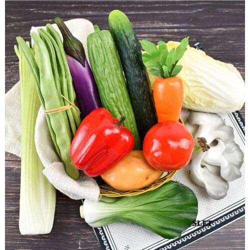 Cucumber potato lotus root tomato loofah eggplant carrot chinese leaves onion garlic snow bean simulation fake vegetables