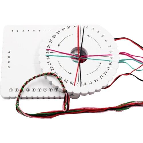 Round&Square Bracelet Knitting Kumihimo Disc Disk Tray Braided Rope Knot Handmade Knitting Tool Board