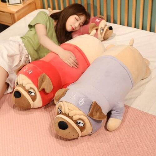 Cute Shar Pei Dog Plush Toys Stuffed Animal Dog Pillow Toys Soft Appease Playmate Kids Toys Girlfriend Birthday Christmas Gifts