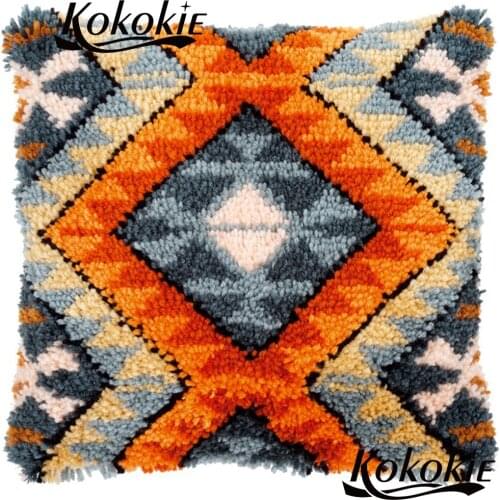 Latch Hook Kit Rug Cushion Pillow Mat diy rug carpet embroidery pillow kits Cross Stitch Needlework Crocheting Rug Embroidery