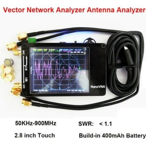 NanoVNA Vector Network Analyzer Digital LCD Touching Screen MF HF VHF UHF 50KHz-900MHz Antenna Analyzer Chargeable Battery