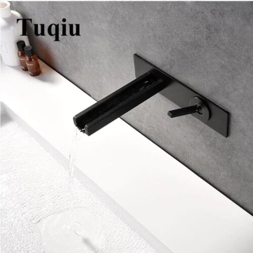 Vidric Wall Mounted Bathroom Lavatory Sink Faucet Hot and Cold Single Lever Waterfall Basin Faucet New Arrival Total Brass