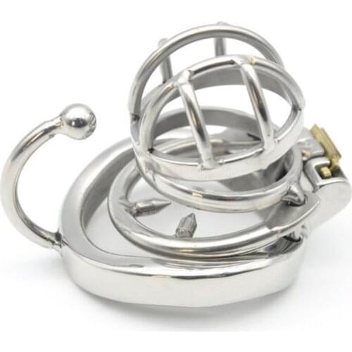 Stainless Steel Male Chastity Small Cage with Base ArcRing Devices C273-1 cock cage chastity cage
