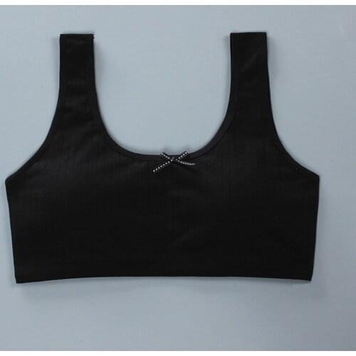 New Style Pure Cotton Vest Girls Bra Developmental Underwear Suspender Bowknot Style Bra 8-16Y