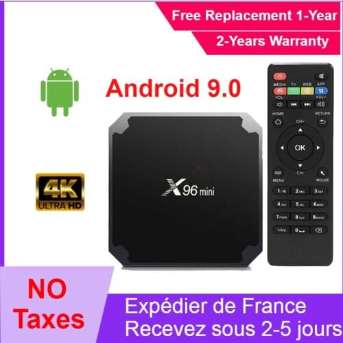 Authentic X96mini iptv tv box Android 9.0 media Player s905w Quad Core 2G 16G x96 mini ip tv Set Top Box ship from france