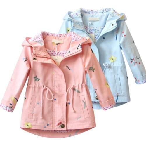 100% cotton Girls coat Dot long sleeve hooded batwing coat dust coat jacket Collect waist otterwear autumn style Baby wear