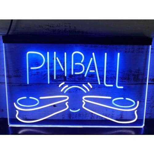 SS210 Pinball Machine Game Room Illuminated Dual Color LED Neon Sign