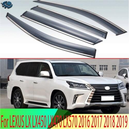 For LEXUS LX LX450 LX470 LX570 2016 2017 2018 2019 Plastic Exterior Visor Vent Shades Window Sun Rain Guard Deflector 4pcs