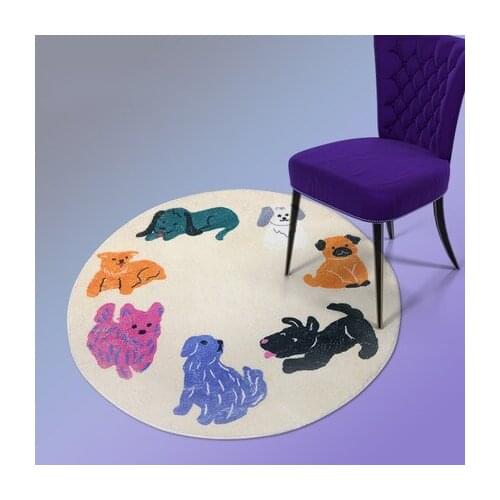 Cute Pug Dog Pattern Anti-Slip Lamb Carpet Door Mat Soft Doormat Outdoor Kitchen Living Room Floor Mat Rug Dog Cushion Bed