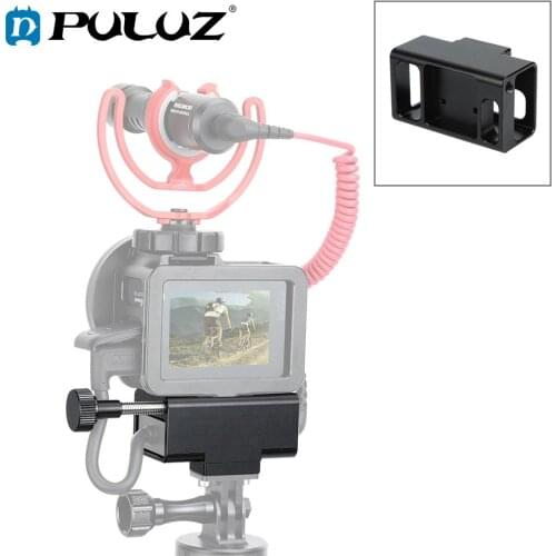 PULUZ For GoPro Accessories Microphone Adapter CNC Aluminum Alloy Housing Protective Shell Case for GoPro HERO7 /6 /5