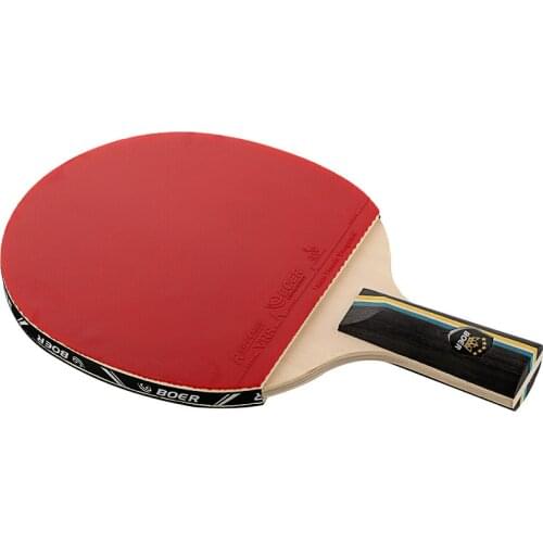2019 New BOER 1 Piece 7 Layers Basswood Table Tennis Bat Racket Long Short Handle Ping Pong Paddle Racket With Bag