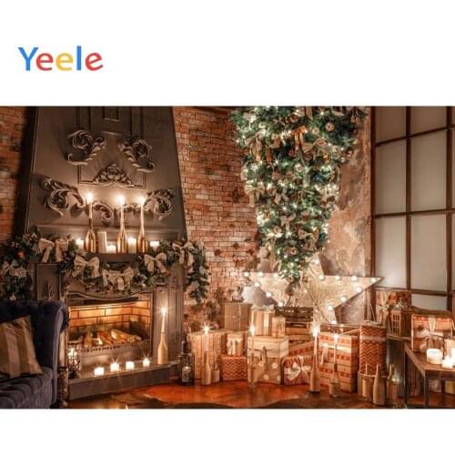 Christmas Backdrop Vintage Fireplace Tree Photography Backdrops Photographic Background For Photo Studio Photophone Photozone