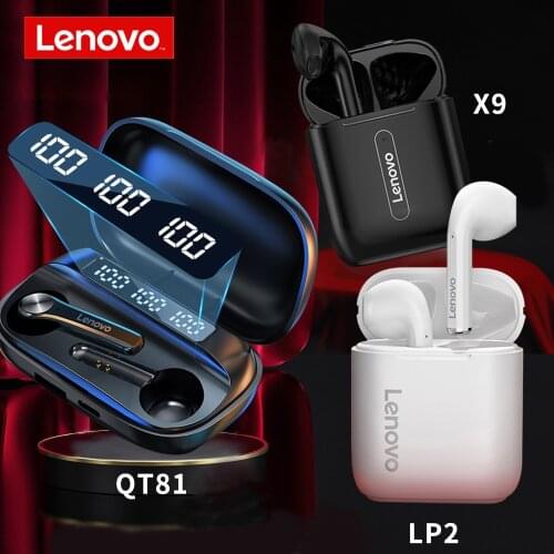 Lenovo QT81 X9 LP2 TWS True Wireless Bluetooth 5.0 Earphone Touch Control Earphones Stereo HD talking 300mAh battery HE05