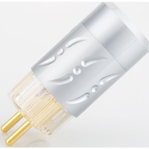 Viborg VE512G Pure Copper Gold Plated EU Plug Type Schuko Power Plug Hifi high clear Viborg pure copper power plug