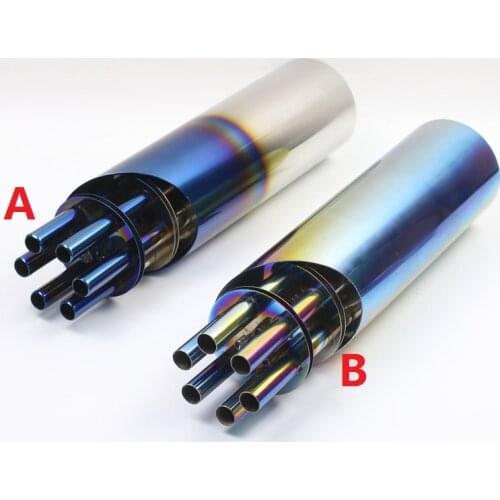 Motorcycle Exhaust Pipe Stainless Steel Gatling Gun Style Motorbike Scooter Exhaust End Pipe Mufflers AK104