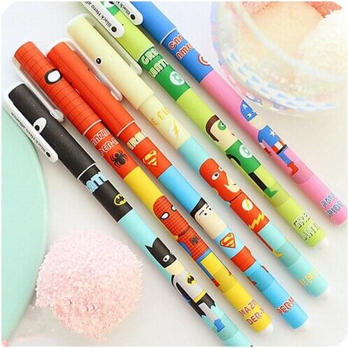 6 pcs/set Kawaii Cartoon Style black ink gel pen for student good quality pens stationery office supplies(tt-4487)
