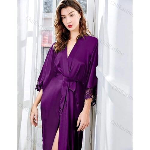 Ladies night gown lace V-neck custom bride (bridesmaid) bathrobe party pajamas