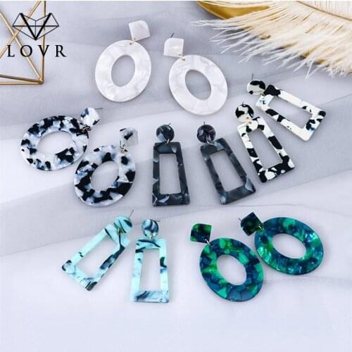 LOVR Vintage Leopard Big Acrylic Drop Earrings 2019 for Women Fashion Long Camouflage Design Statement Dangle Earring Jewelry