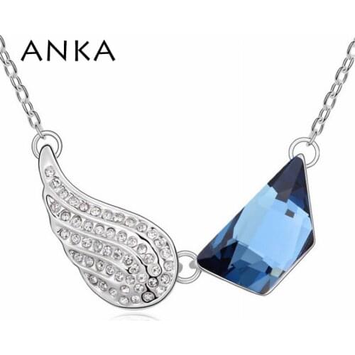 ANKA Collares Mujer Colar Collier Limited Jewelry Valentines Day Wing Necklace Main Stone Crystals from Austria #102120